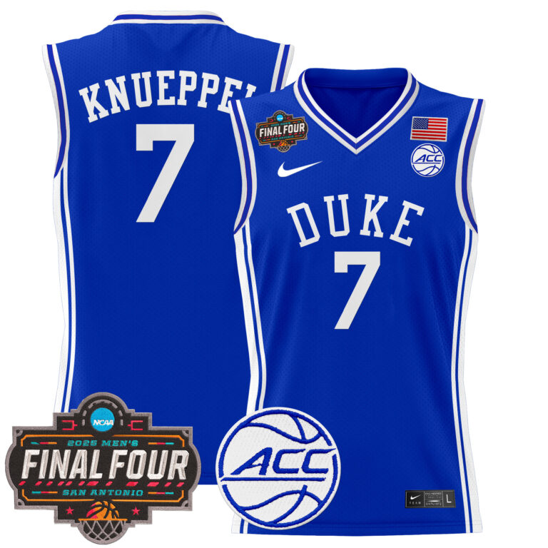 Men Duke Blue Devils 7 Knueppel blue 2025 Final Four Patch NCAA Jersey